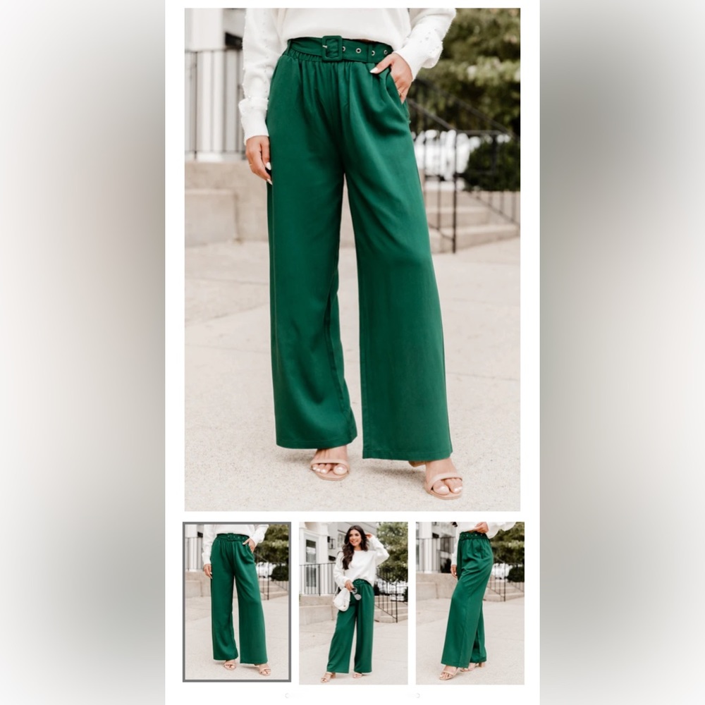 Pink Lily Emerald Paper Bag Pants